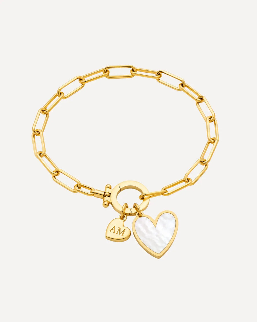Janica Heart Bracelet with Initial Charm