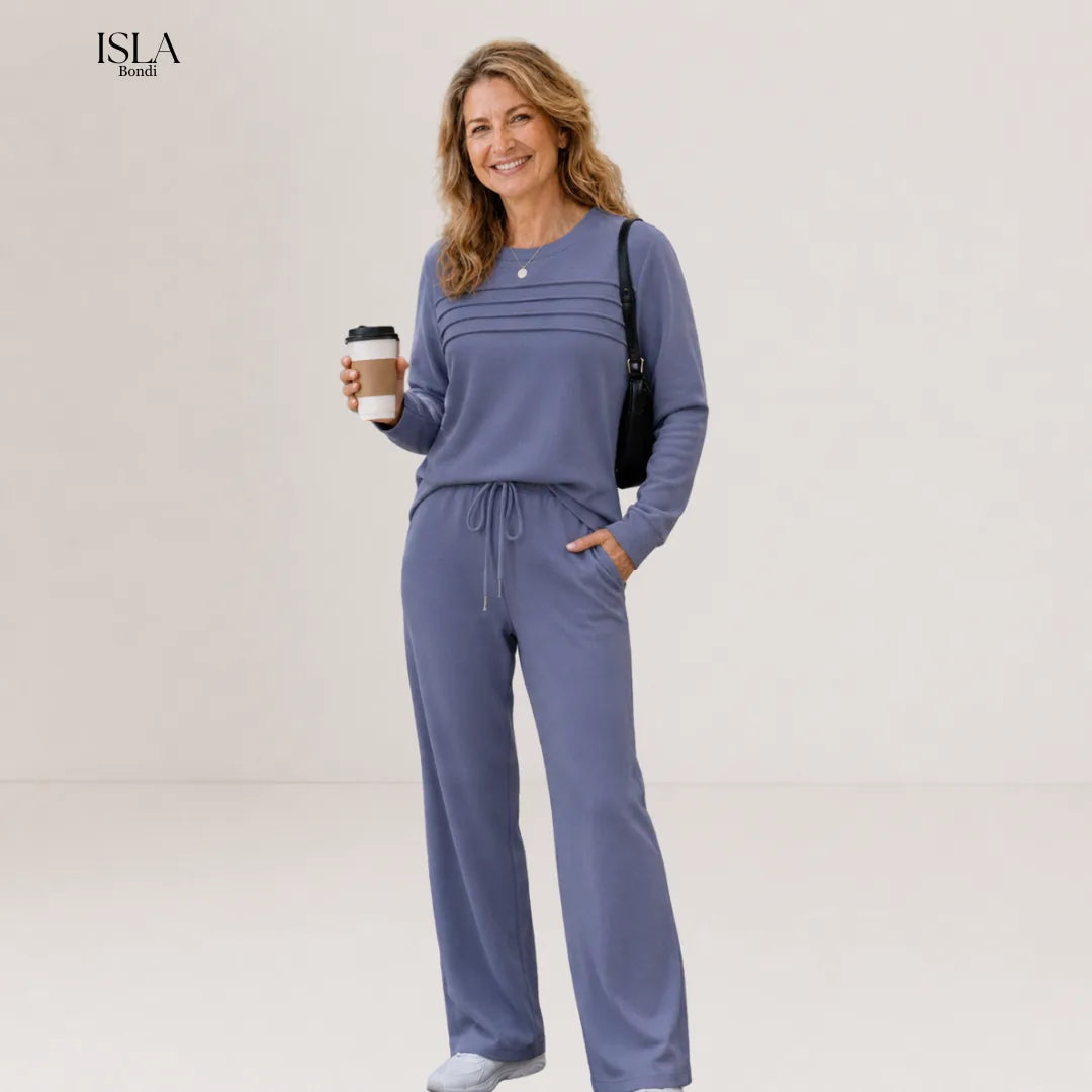 Women's Crew Neck Top & Drawstring Pants Set