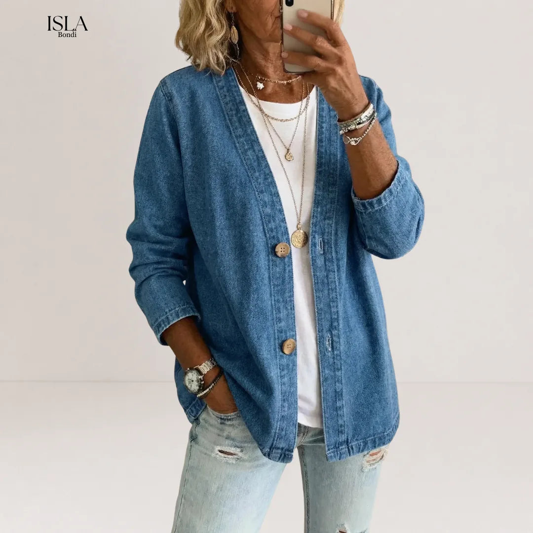Daria - Denim Button Coat