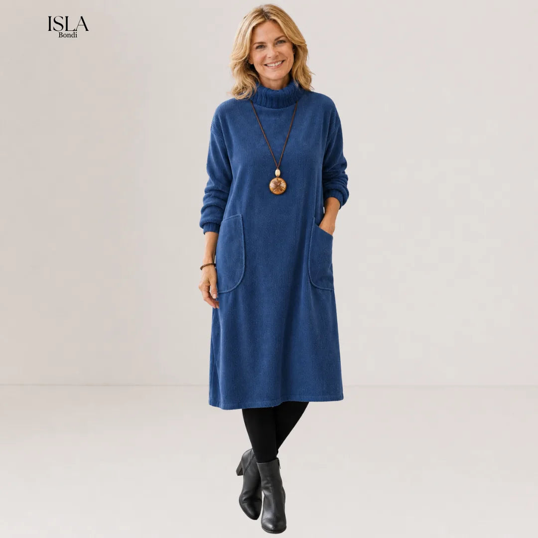 Evelyn Turtleneck Midi Sweater Dress