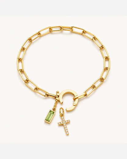 Grace Birthstone Bracelet with Cross Charm