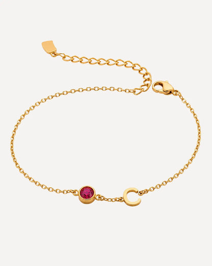 Mia Initial Birthstone Bracelet