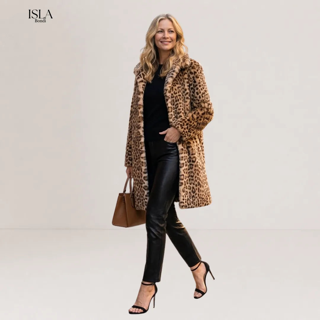 Women's Leopard Print Mid-Length Jacket
