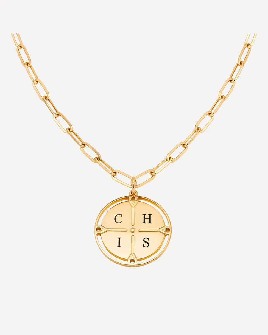 Charlotte Compass Necklace with Engraved Initials