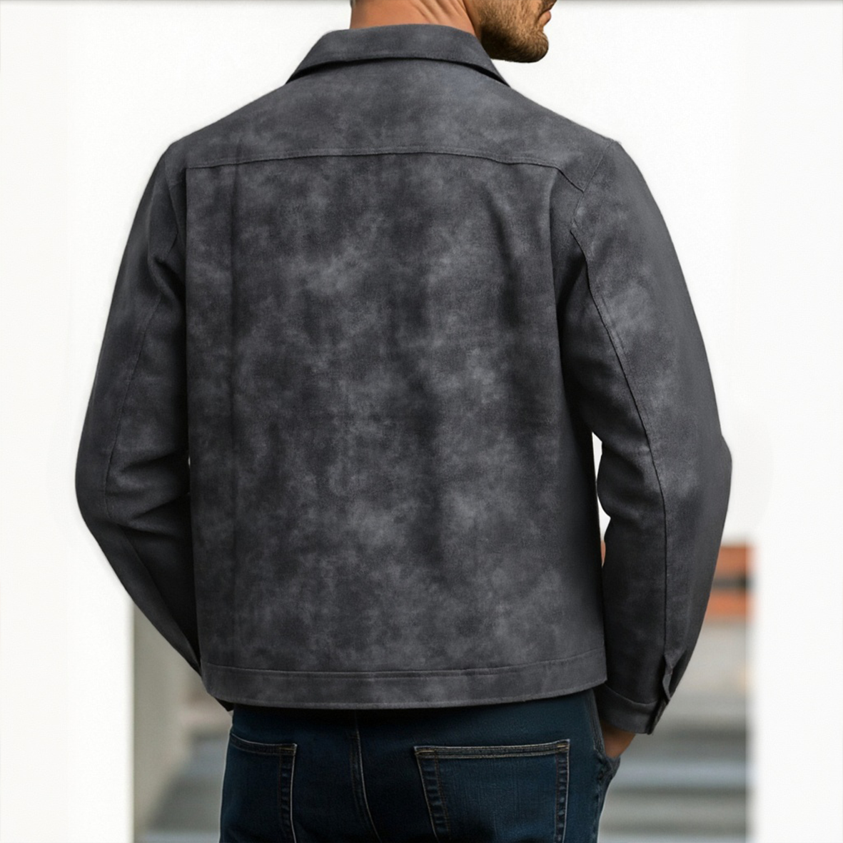 Men's Classic Fashion Zipper PU Leather Jacket