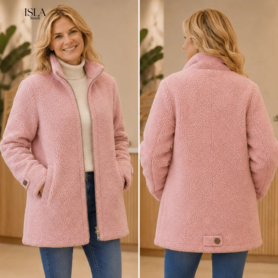 Chanelle | Full-Zip Lambswool-Feel Stand Collar Jacket