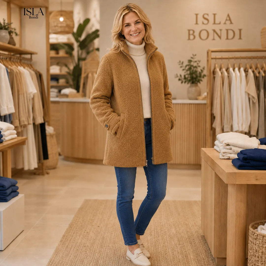 Chanelle | Full-Zip Lambswool-Feel Stand Collar Jacket