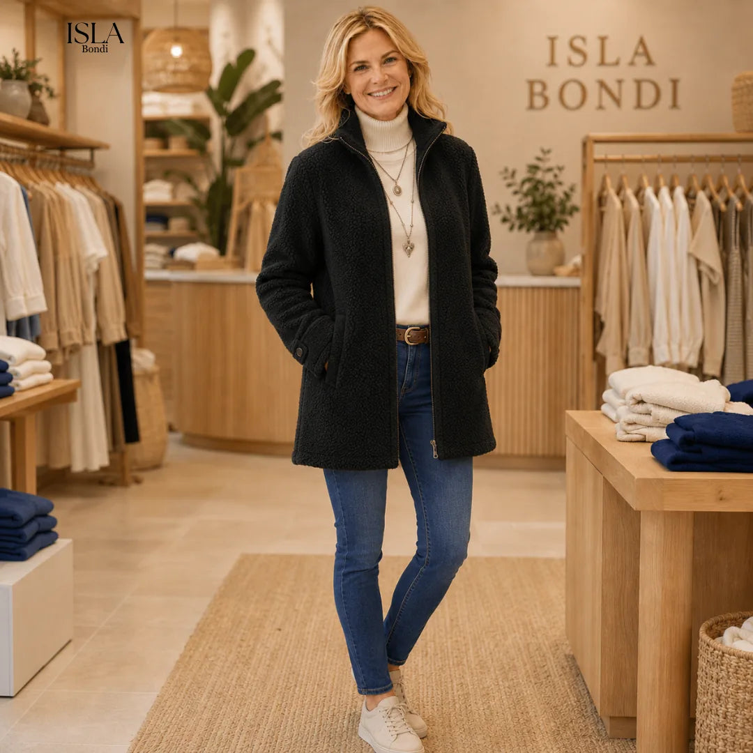 Chanelle | Full-Zip Lambswool-Feel Stand Collar Jacket
