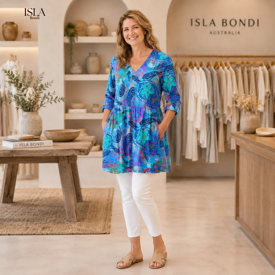 April | Long Blouse with V-Neck