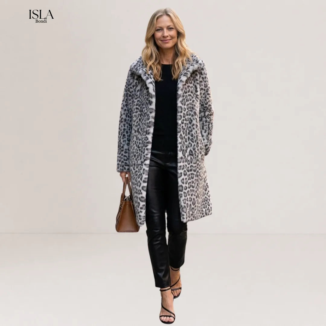 Women's Leopard Print Mid-Length Jacket