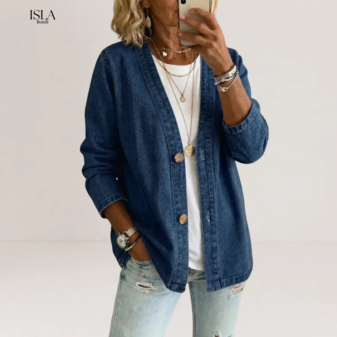 Daria - Denim Button Coat