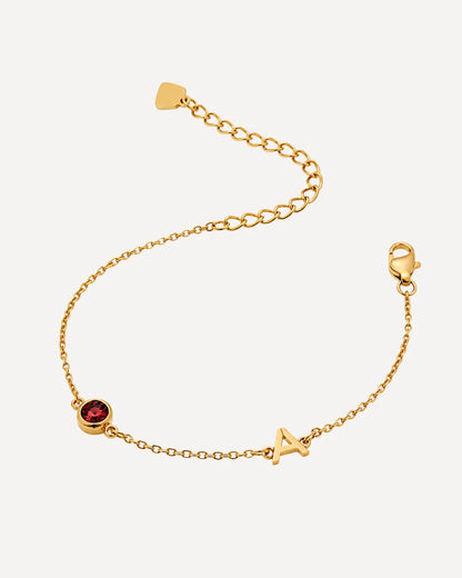 Mia Initial Birthstone Bracelet