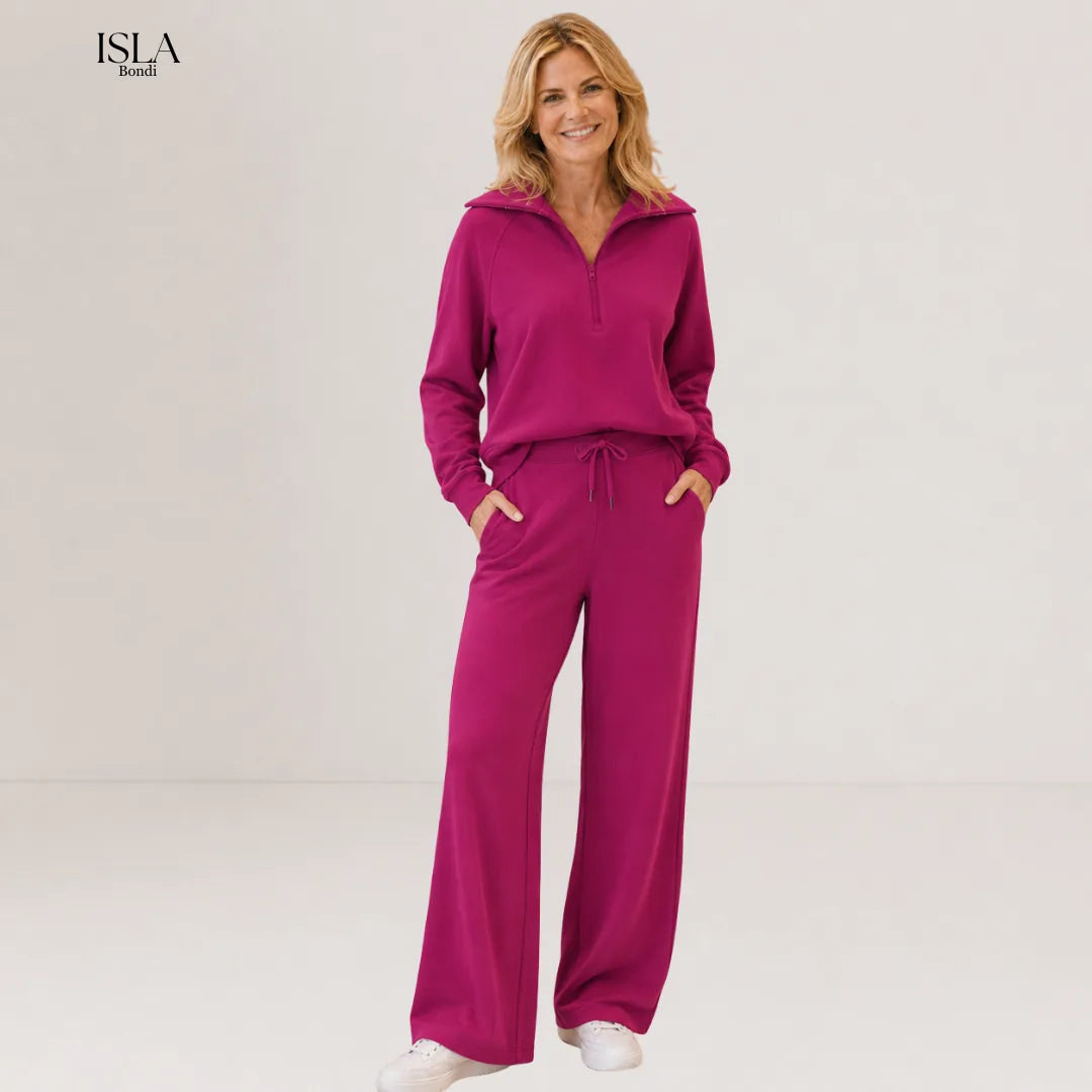 RANDI™ – Cozy Zip-Up Wide Leg Sweatsuit Set