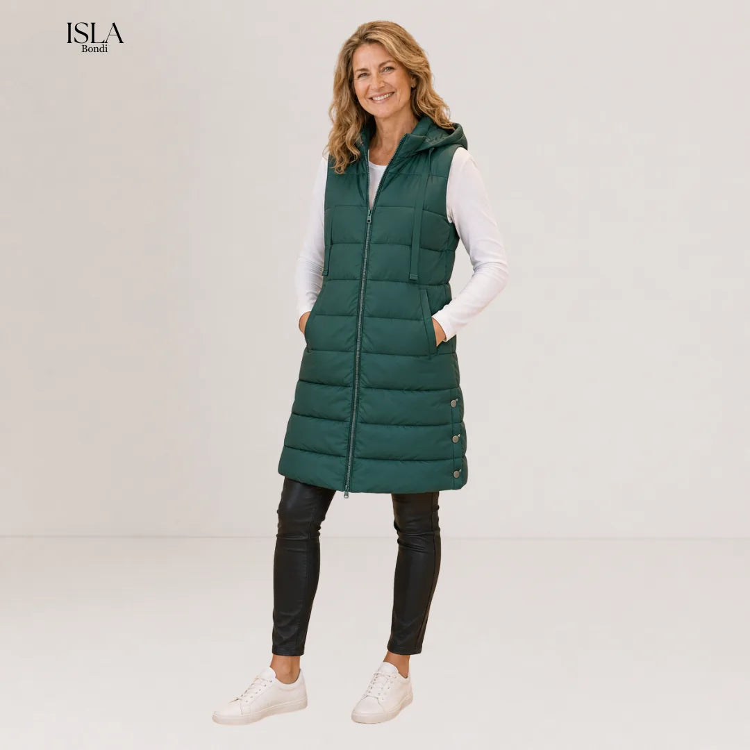 RAIN™ - Casual Sleeveless Hood Long Puffer Vest