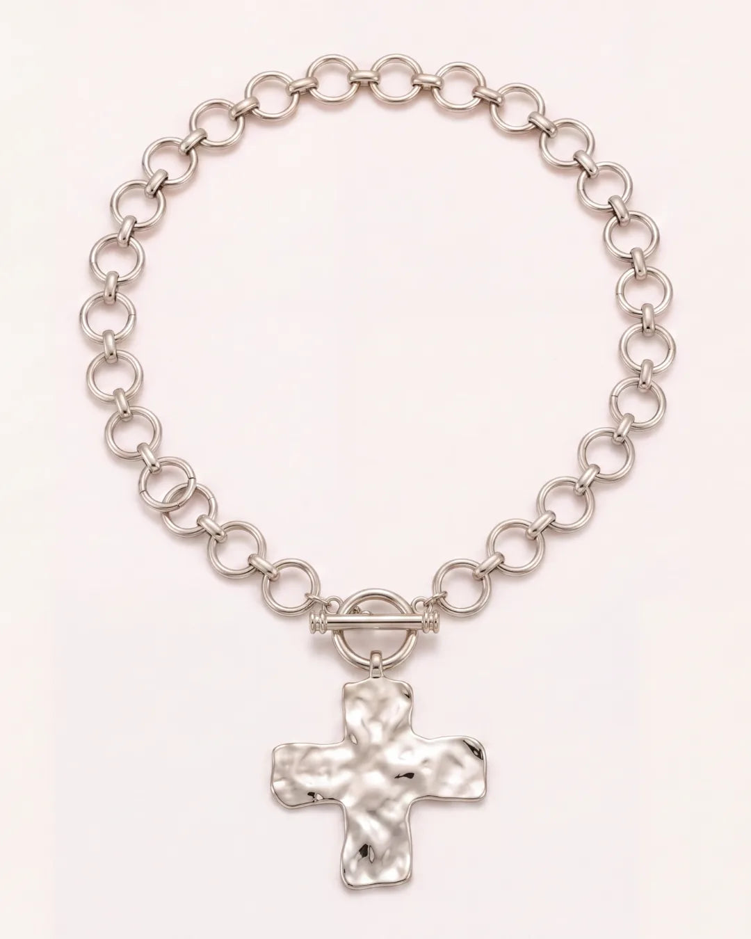 Seraphina Hammered Cross Necklace Faith