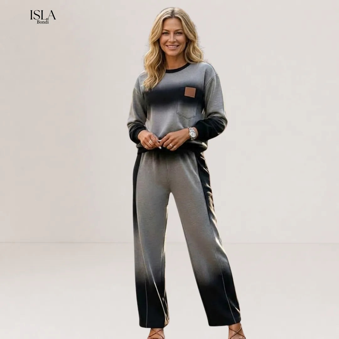 Women's Casual Gradient Top and Pants Set