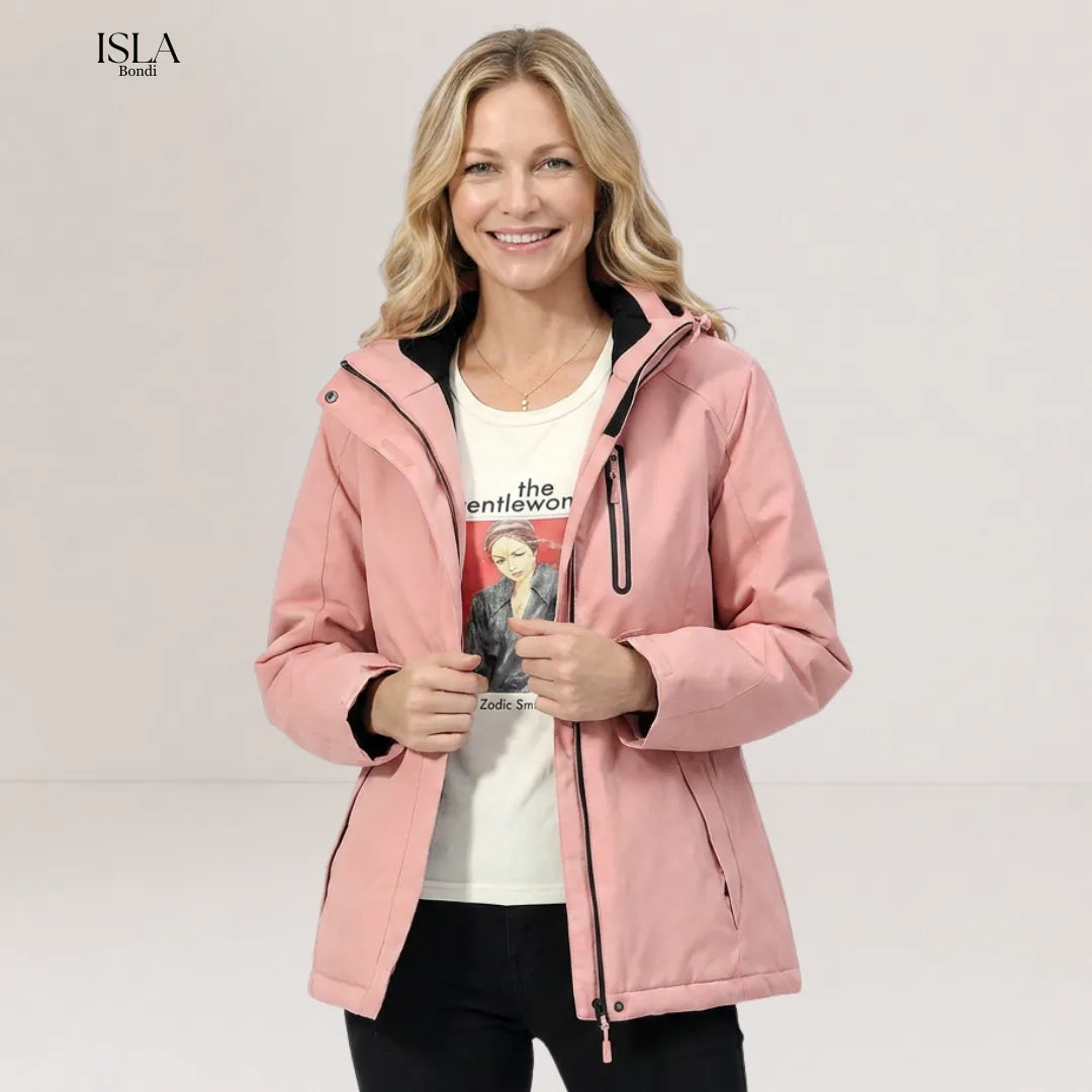 Women's Heated Jacket Hooded USB Zip Up | Pockets