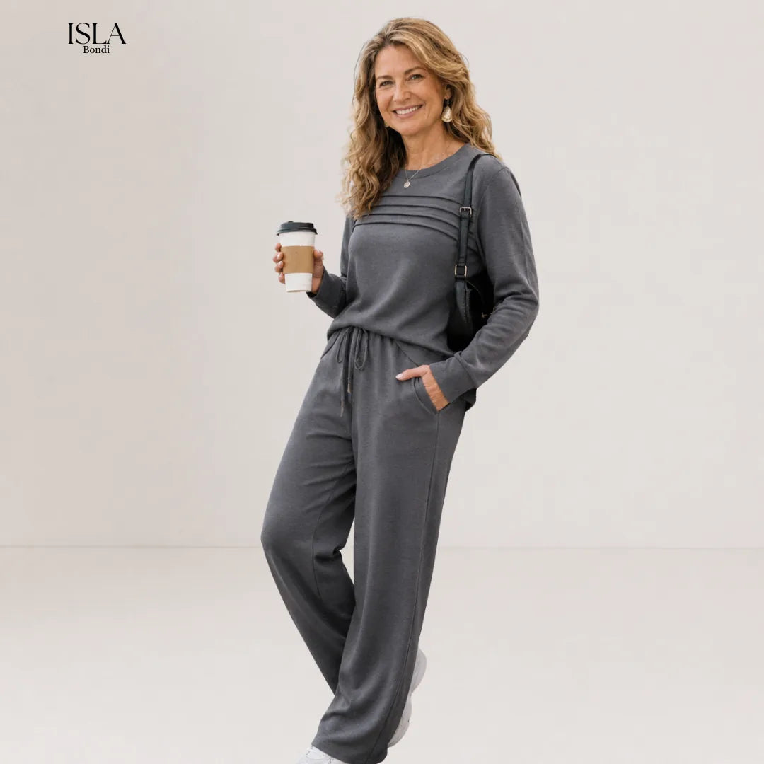 Women's Crew Neck Top & Drawstring Pants Set