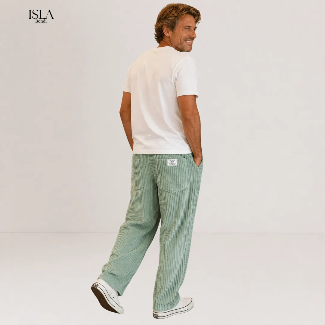Men's Corduroy Pants with Elastic Waistband