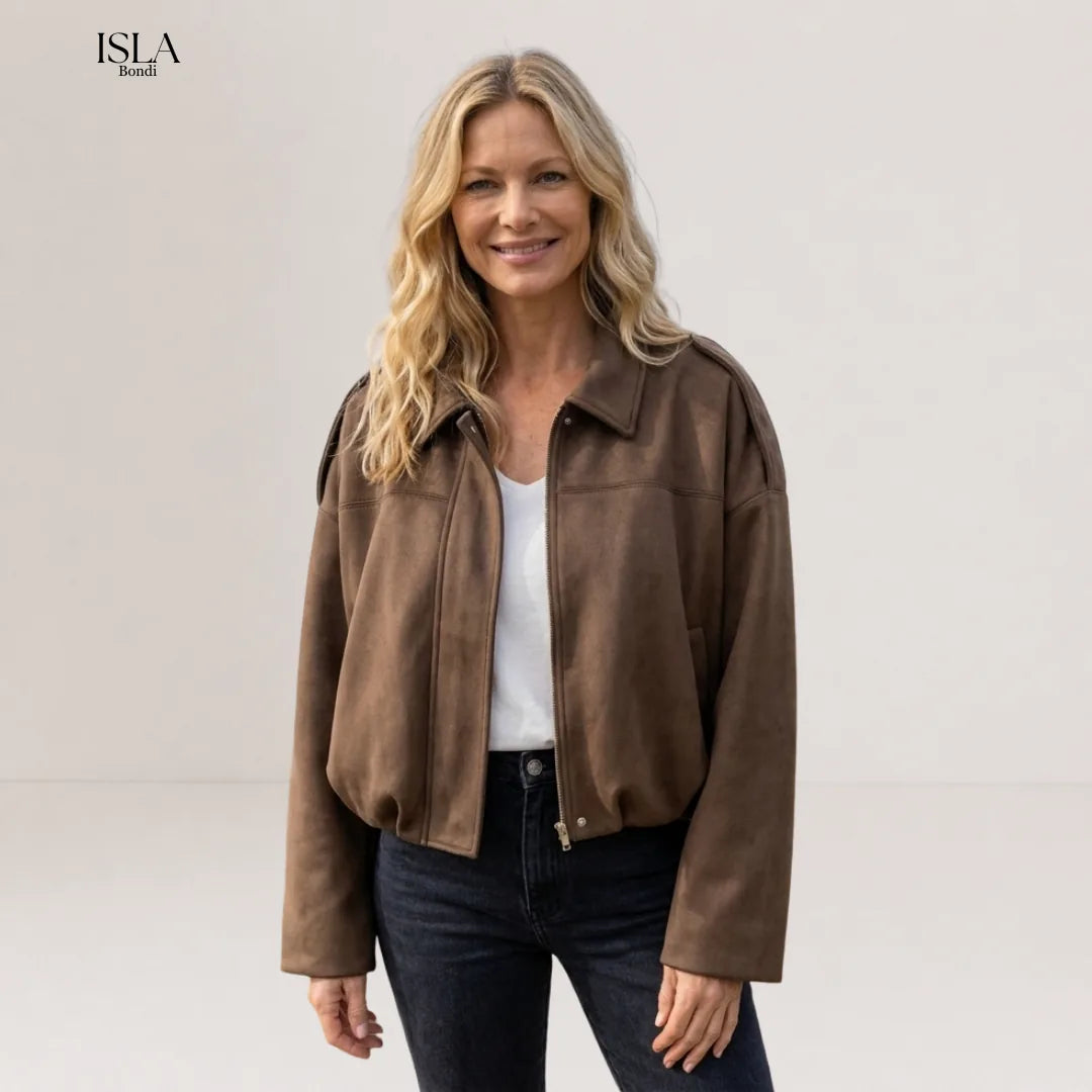 Lara Suede Bomber Jacket