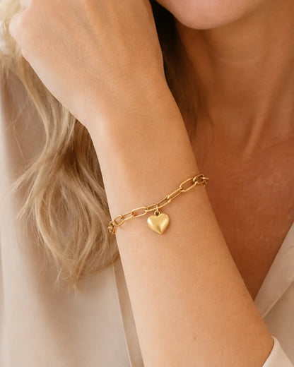 Olivia Paperclip Heart Chain Bracelet