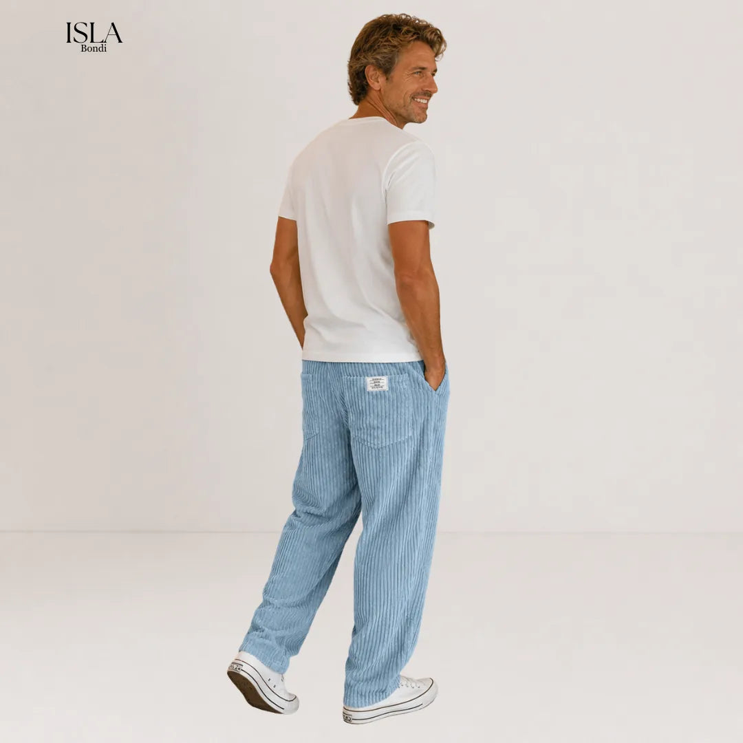 Men's Corduroy Pants with Elastic Waistband