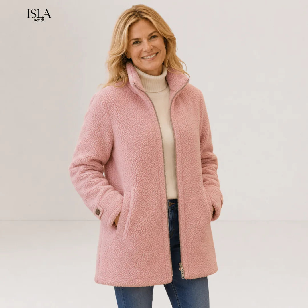 Chanelle | Full-Zip Lambswool-Feel Stand Collar Jacket