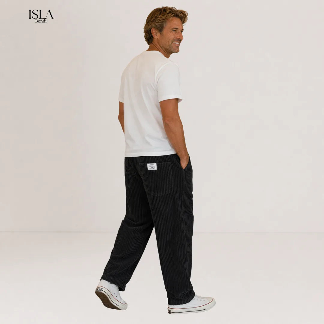 Men's Corduroy Pants with Elastic Waistband