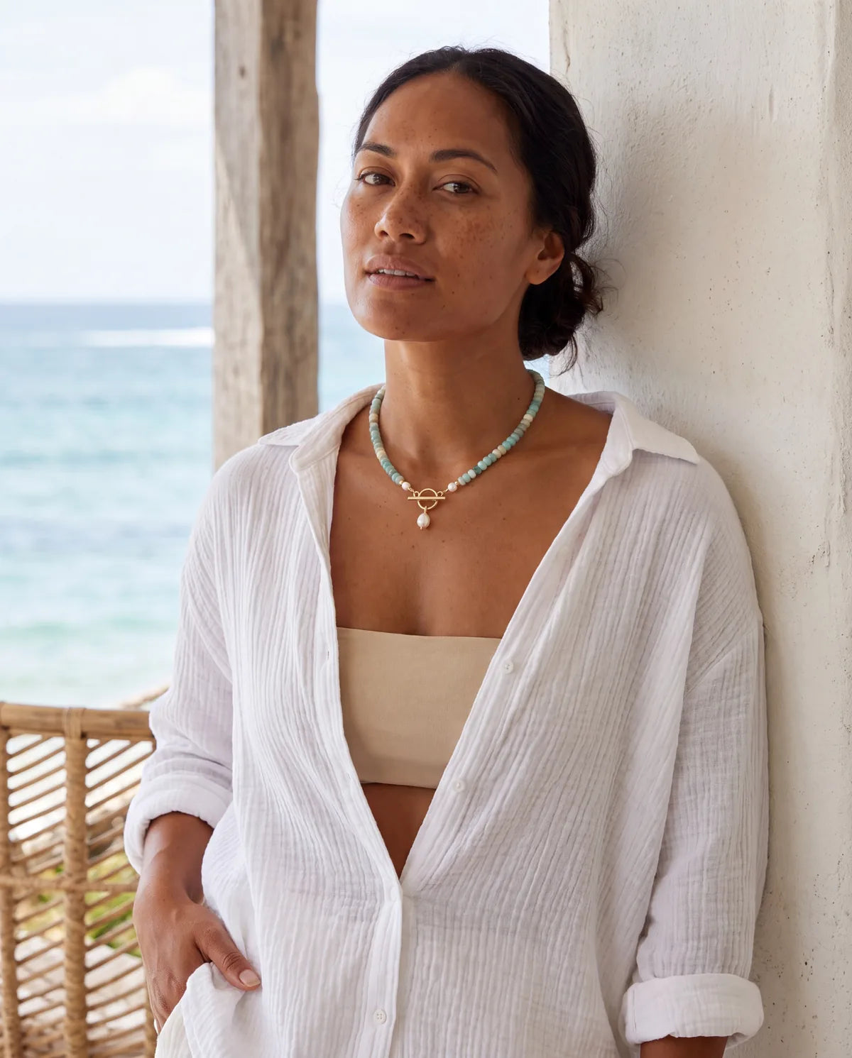 Mariselle Turquoise Beaded Necklace Serenity