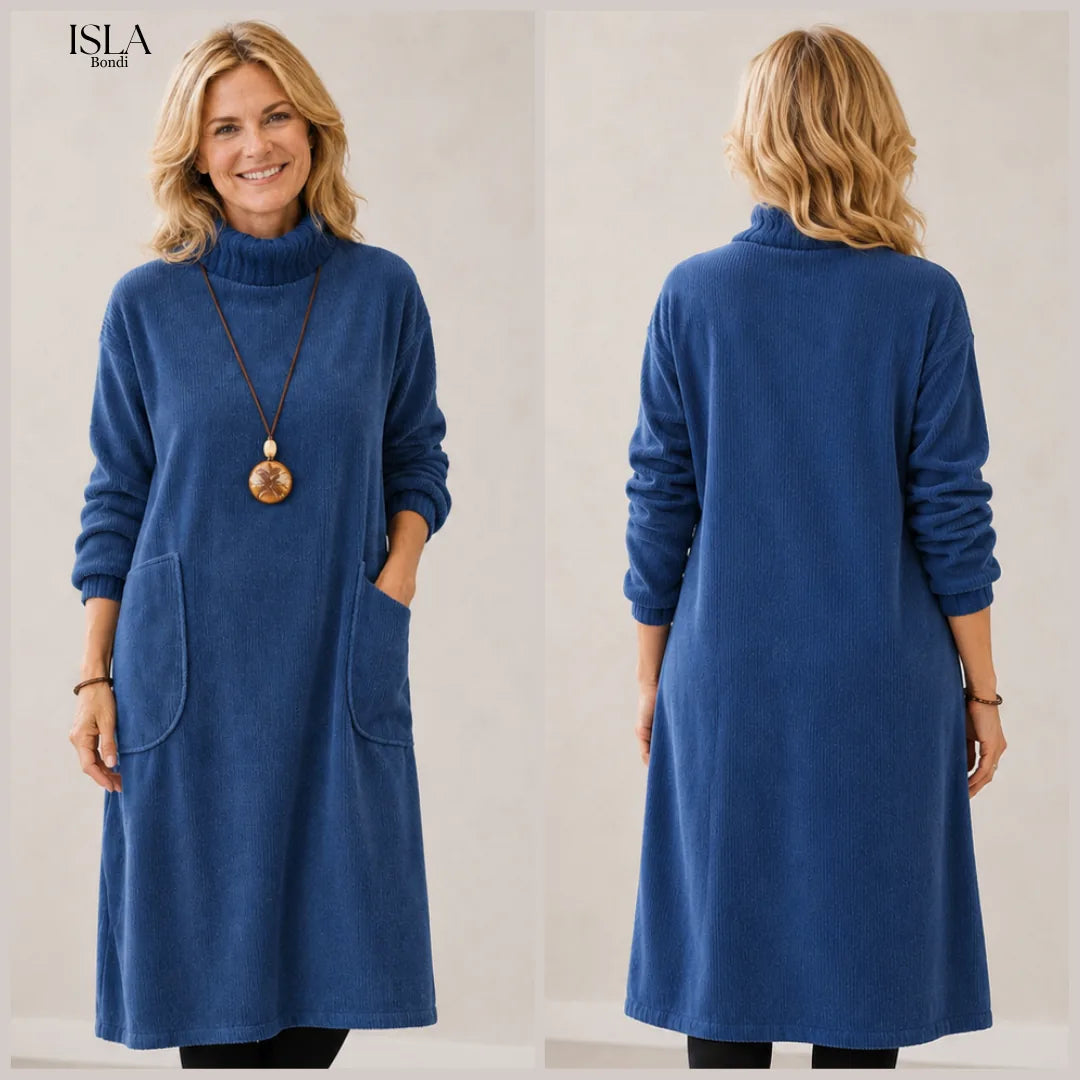 Evelyn Turtleneck Midi Sweater Dress
