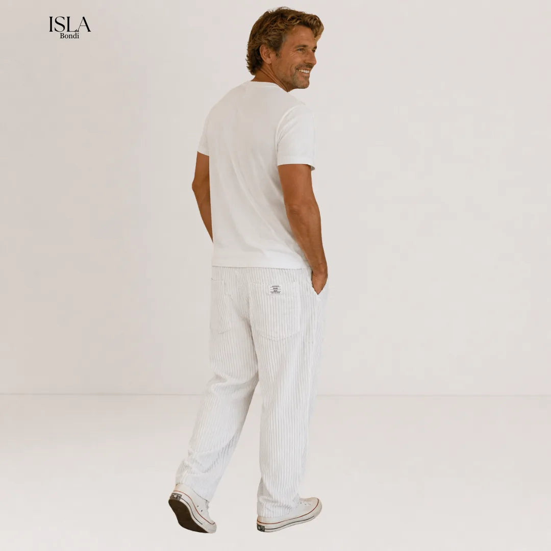 Men's Corduroy Pants with Elastic Waistband