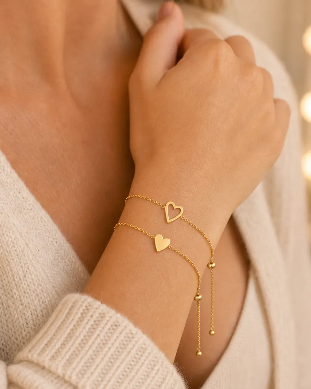 Aurora Matching Heart Charm Bracelet