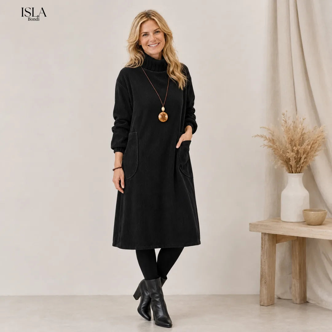 Evelyn Turtleneck Midi Sweater Dress