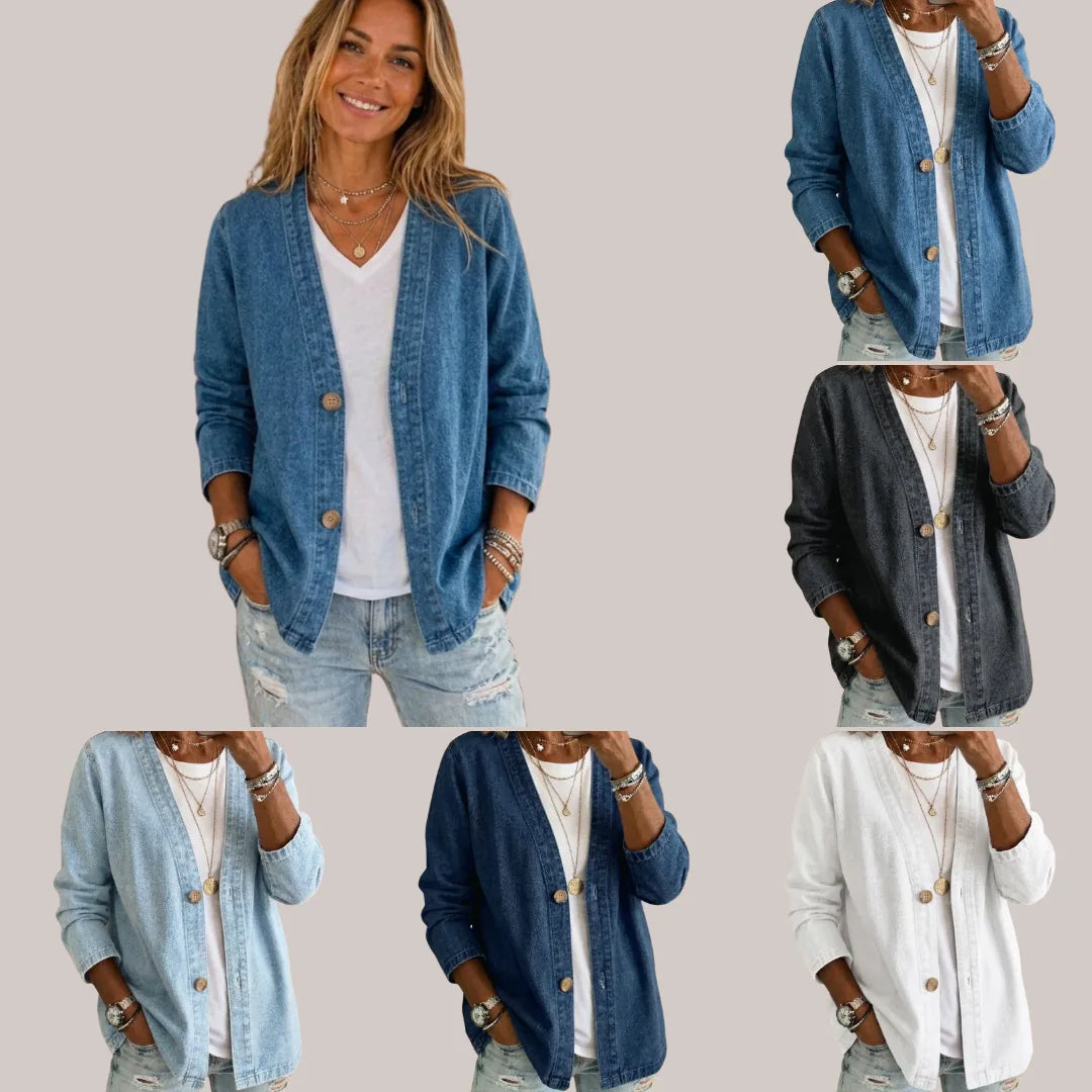 Daria - Denim Button Coat