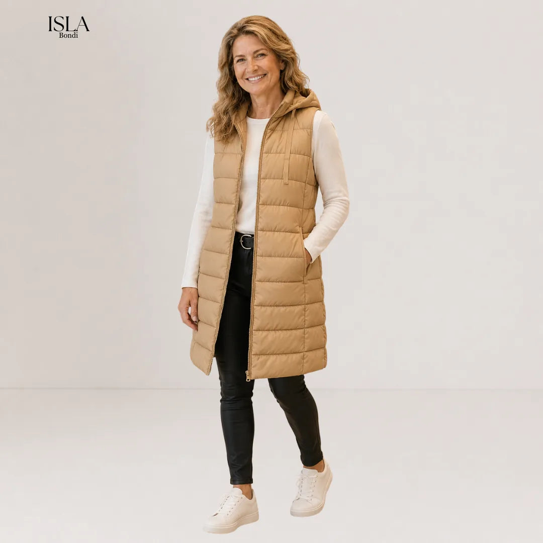 RAIN™ - Casual Sleeveless Hood Long Puffer Vest