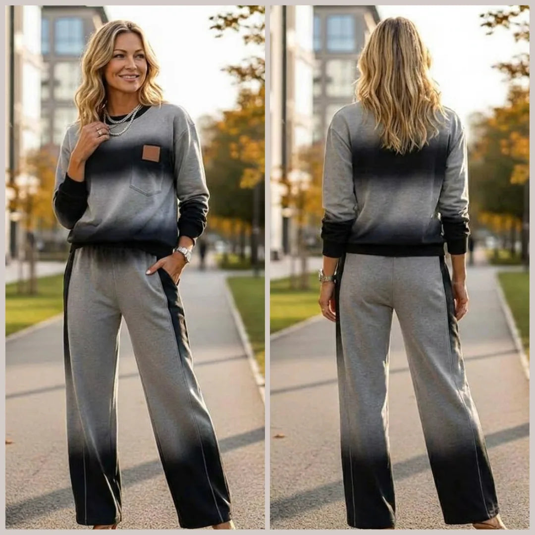 Women's Casual Gradient Top and Pants Set