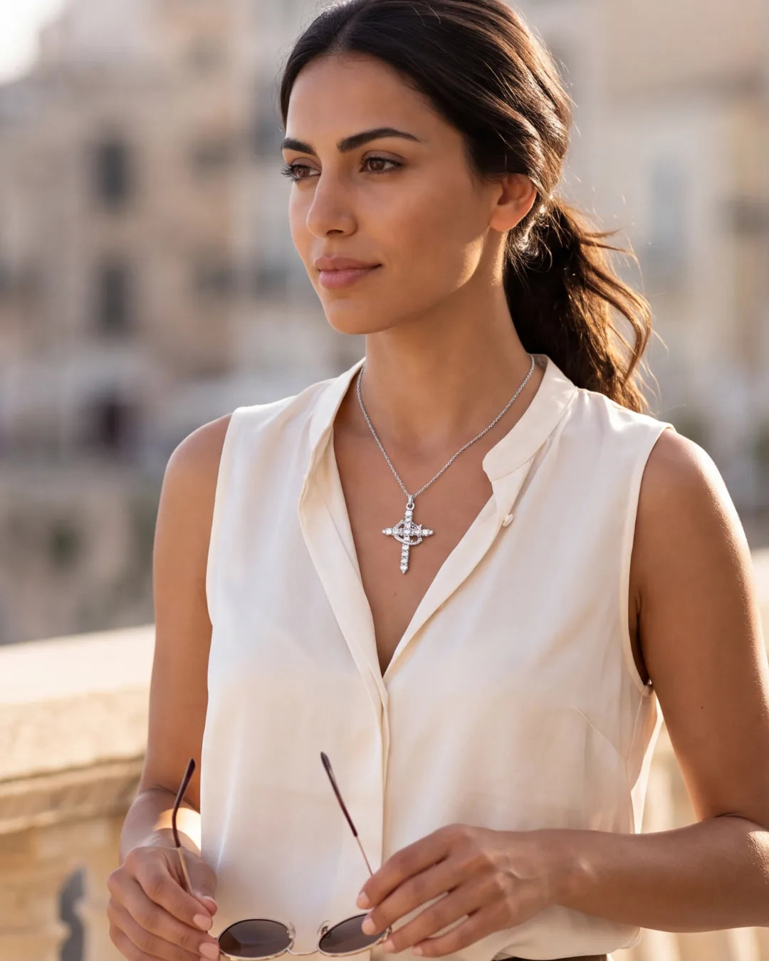 Valencia Cross Pendant Necklace Divine