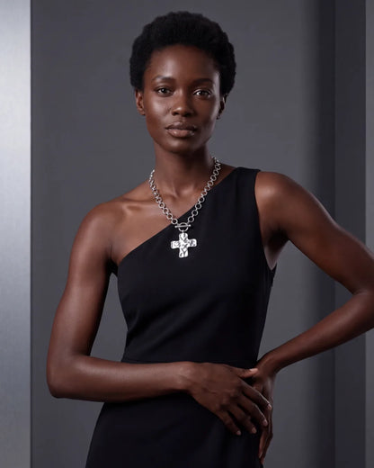 Seraphina Hammered Cross Necklace Faith