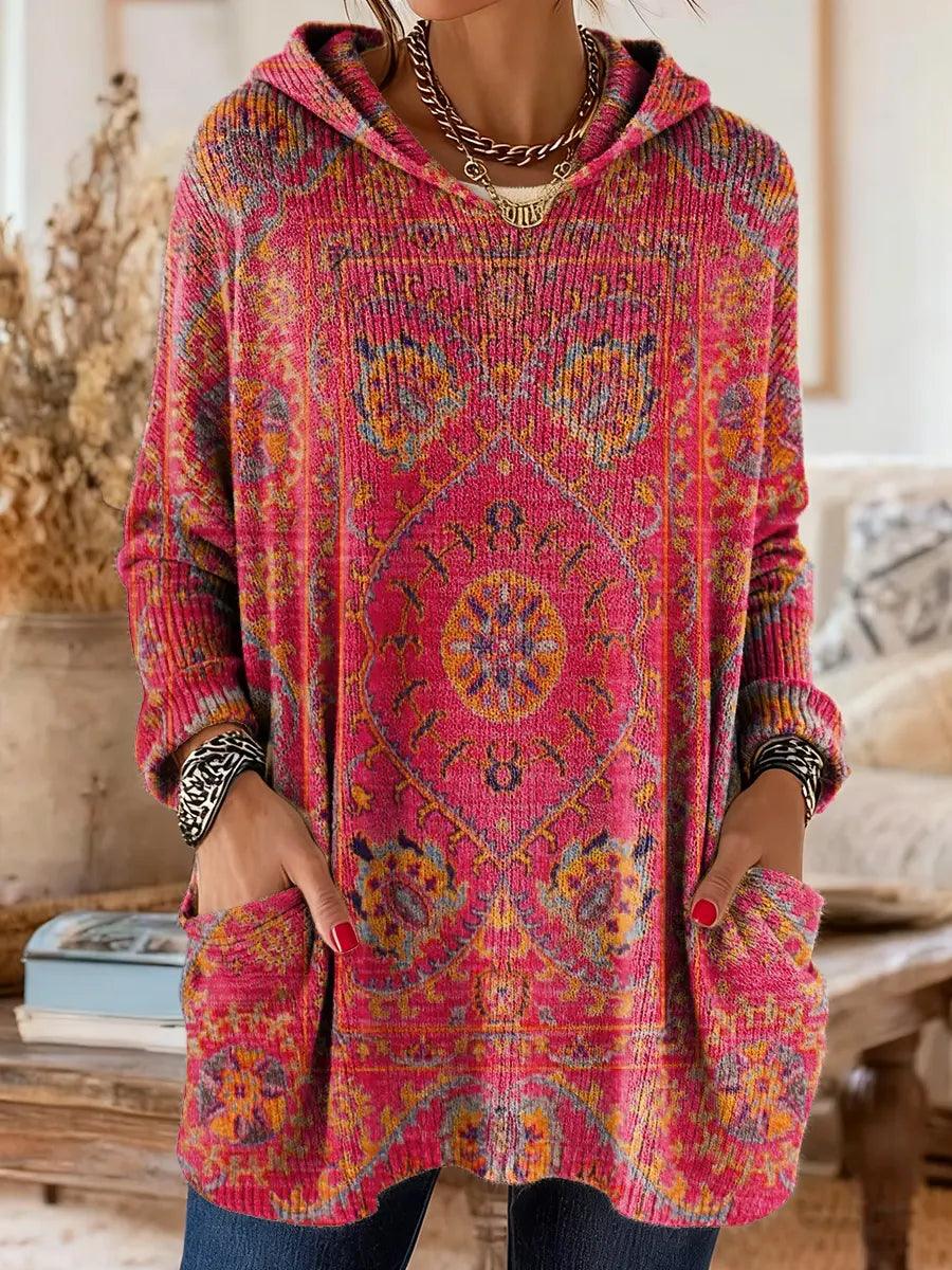 Alice™ Retro Ethnic Print Hooded Tunic